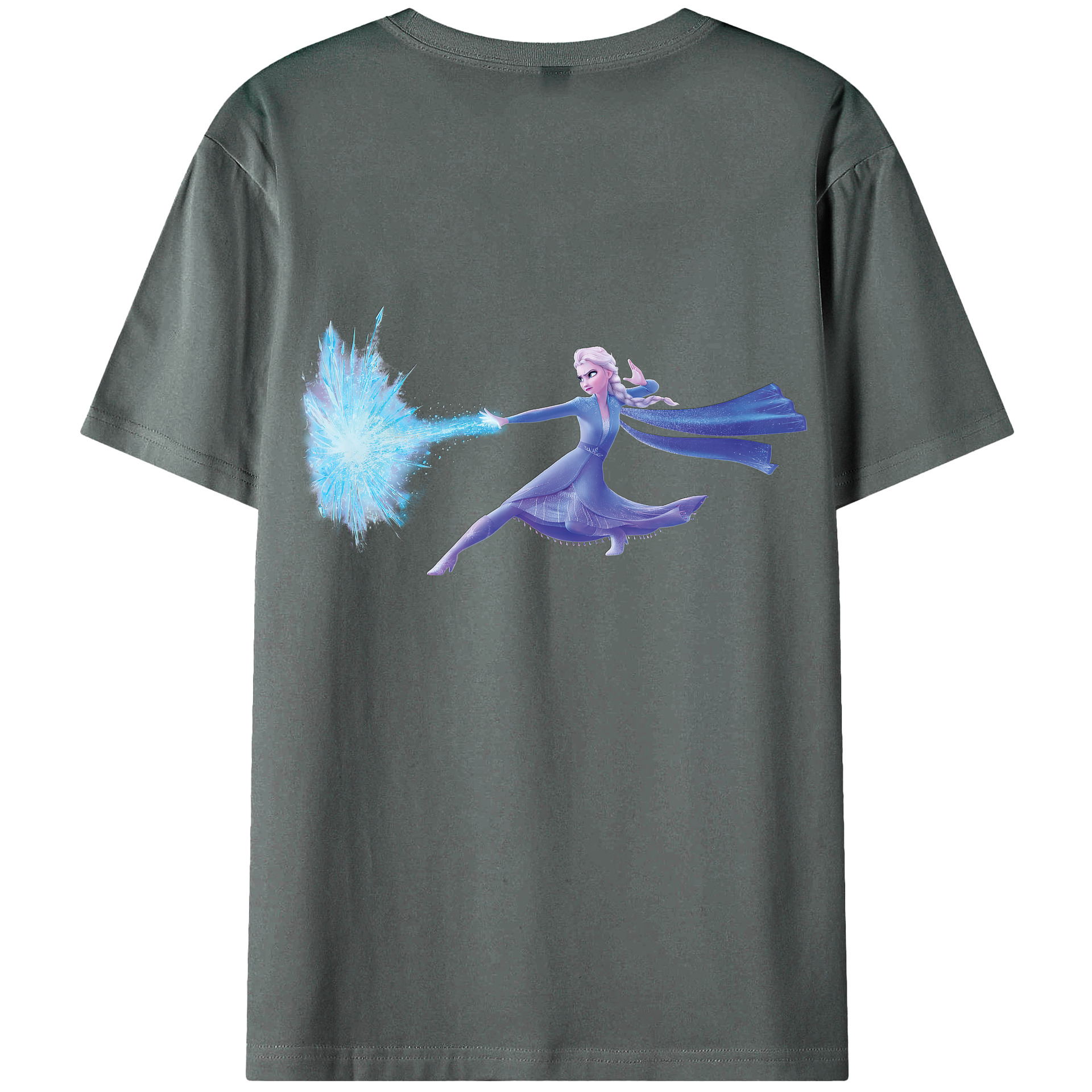 （画像用） アナと雪の女王 アンナ エルサ Frozen Anna Elsa 綿100％ メンズ半袖Tシャツ（バックプリント） 通気性